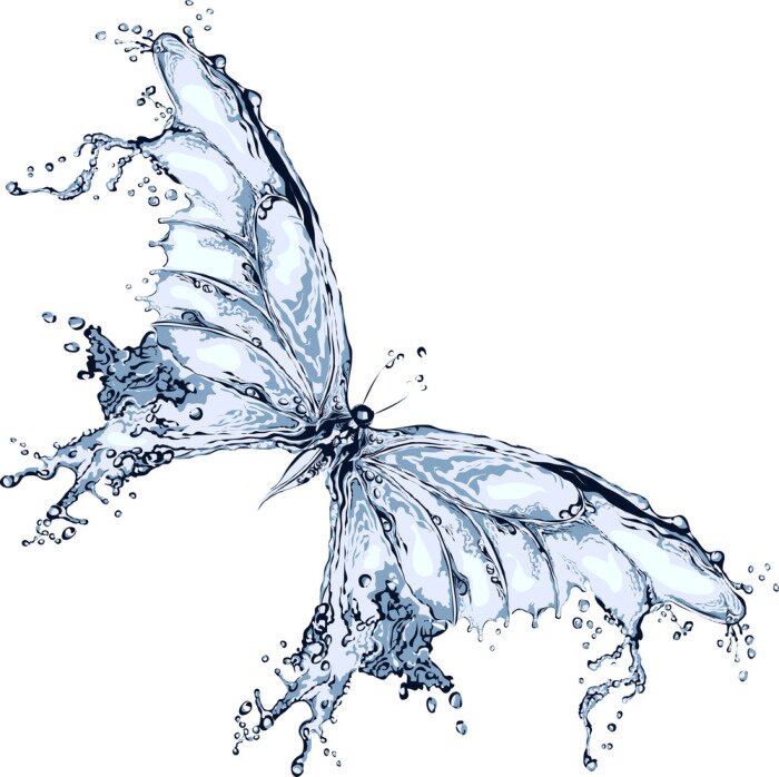 Sticker Water splash Schmetterling 2