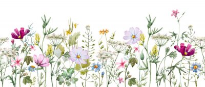 Fototapete Watercolor floral pattern