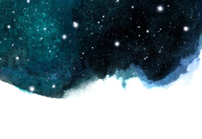 Sticker Watercolor night sky background with stars. cosmic layout with space for text. 