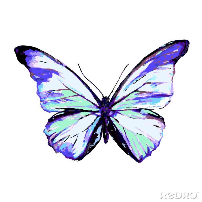 Sticker Weicher blauer Schmetterling