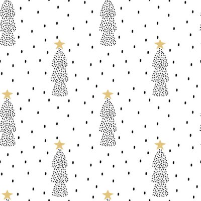 Tapete Weihnachtsbäume im skandinavischen Stil