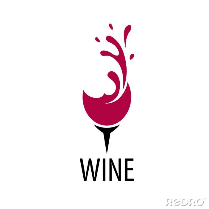 Sticker Wein mit Aufschrift minimalistische Grafik