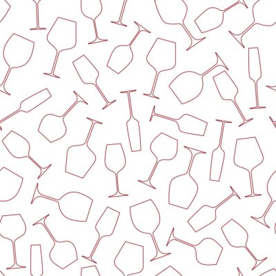 Tapete Weingläser. Nahtloser Vektor Hintergrund.