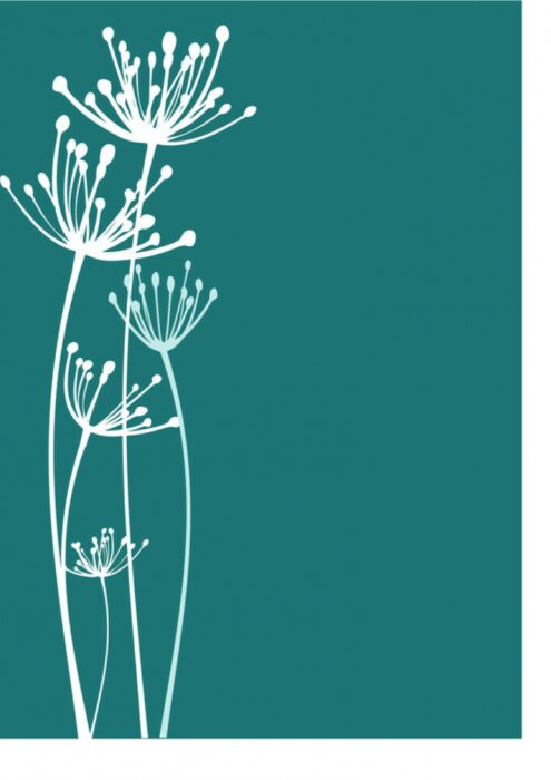 Sticker Weiße Blumen auf einem Meereshintergrund