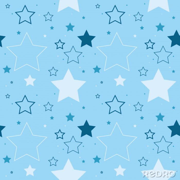 Sticker Weiße Sterne dunkelblauer Hintergrund