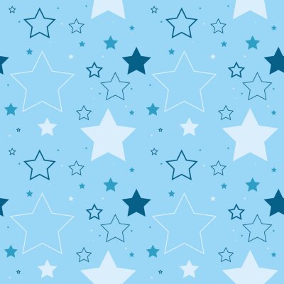 Sticker Weiße Sterne dunkelblauer Hintergrund