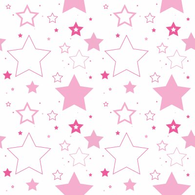 Sticker Weiße und rosa Sterne weißer Hintergrund