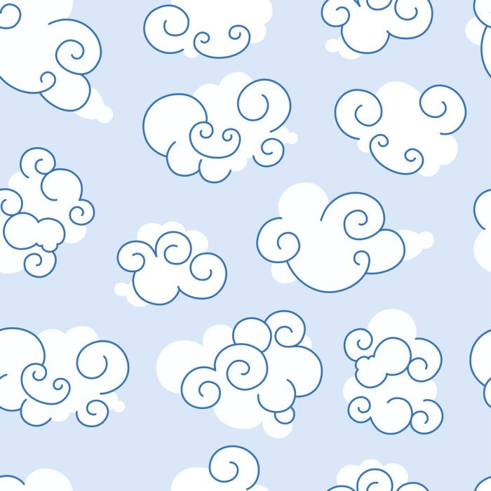 Sticker Weiße Wolken auf hellblauem Hintergrund