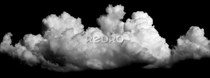 Sticker Weiße Wolken auf schwarzem Hintergrund