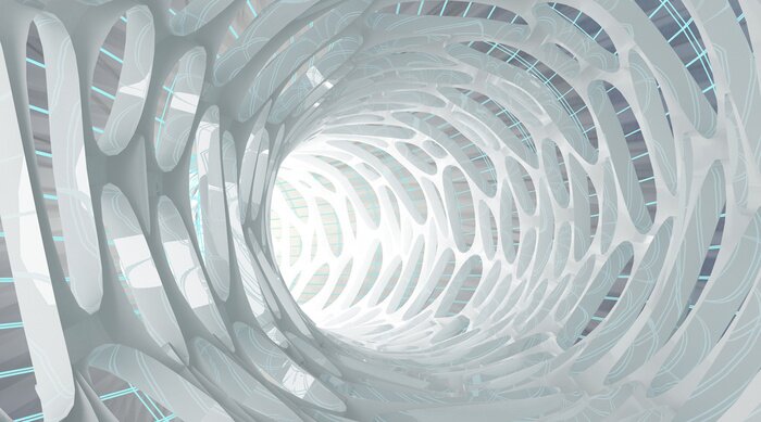 Sticker Weißer abstrakter Tunnel mit Kreisen