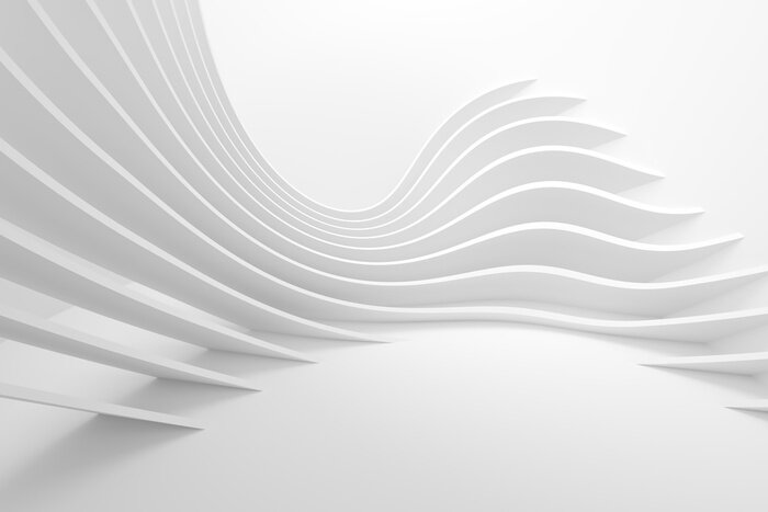 Sticker Weißer Architektur-Kreishintergrund. Modernes Gebäudedesign