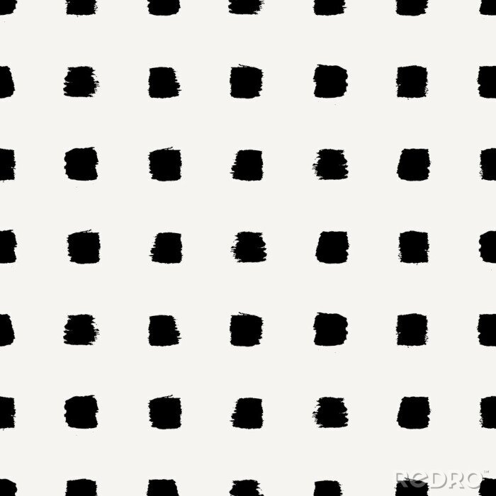 Sticker Weißes Muster mit gemalten schwarzen Quadraten