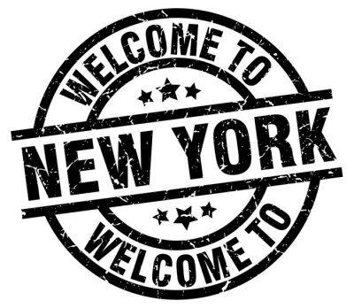 Sticker welcome to New York black stamp