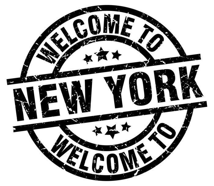 Sticker welcome to New York black stamp