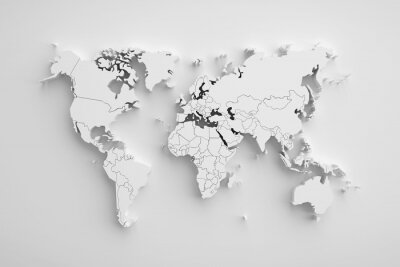 Sticker Weltkarte 3D-Effekt