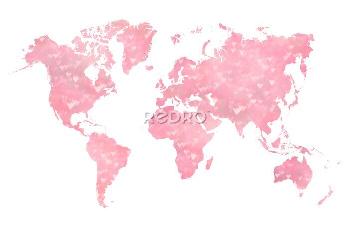 Sticker Weltkarte aus Herzen