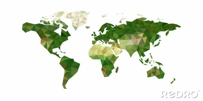 Sticker Weltkarte aus Polygonen