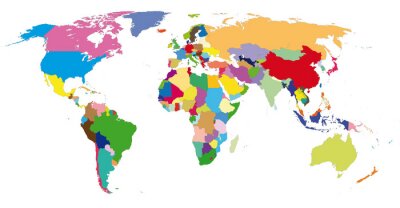 Weltkarte in Farben