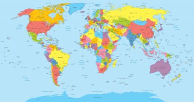 Weltkarte mit bunten Ländern