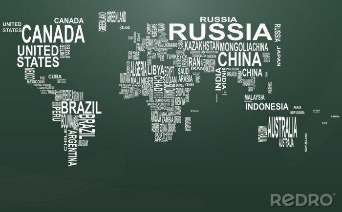 Sticker Weltkarte mit Typografie