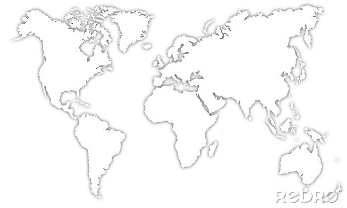 Sticker Weltkarte - Schatten