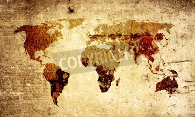 Sticker Weltkarte Weinlesegrafik - perfekte Hintergrund mit Raum für Text oder Bild