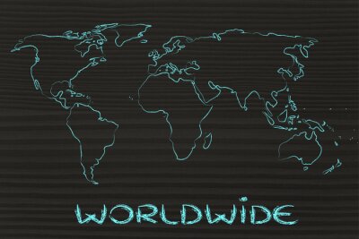 Sticker Weltkarten-Design: Gehen Sie global