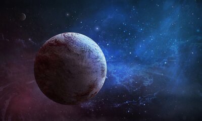 Sticker Weltraum 3D felsiger Planet im Weltraum