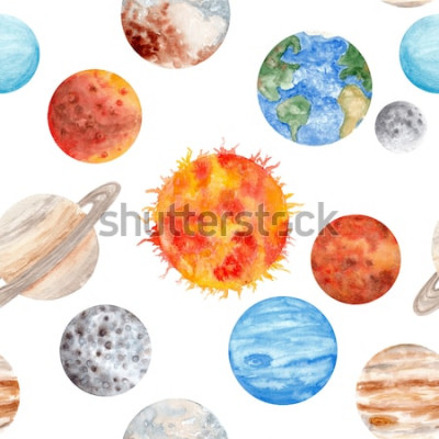 Sticker Weltraum für Kinder Illustration mit Himmelskörpern