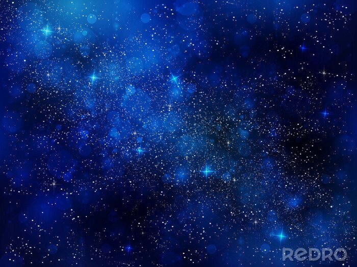 Sticker Weltraum gefüllt mit Sternen dunkelblaue Grafik