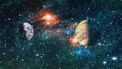 Sticker Weltraum Planeten nebeneinander gesehen