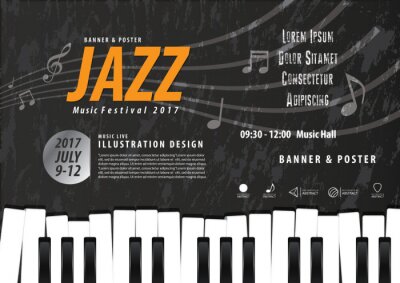 Sticker Werbebanner, das zum Jazzfestival einlädt