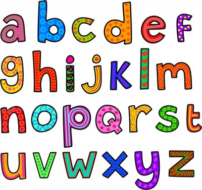 Sticker Whimsical Lowercase Alphabet