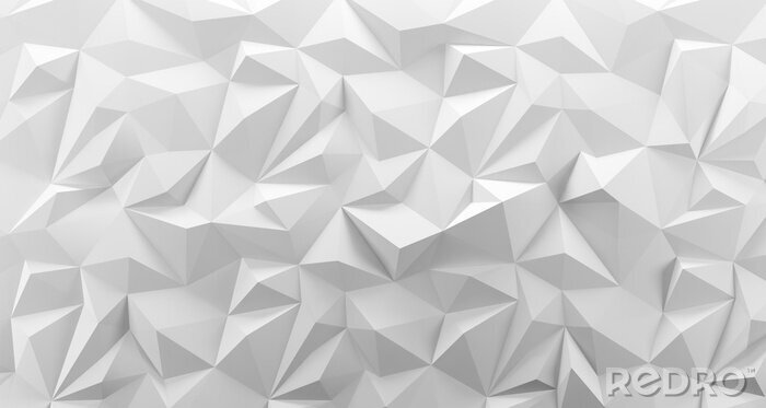 Sticker White low poly background texture. 3d rendering.