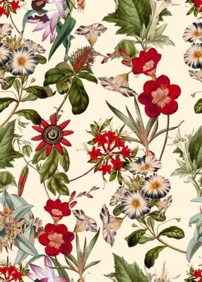 Sticker Wilde Feldblumen auf hellem Hintergrund