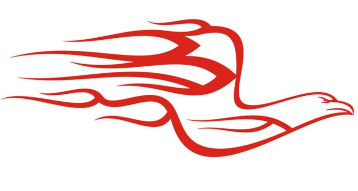 Sticker Wilde Tiere Adler Grafik rote Linien