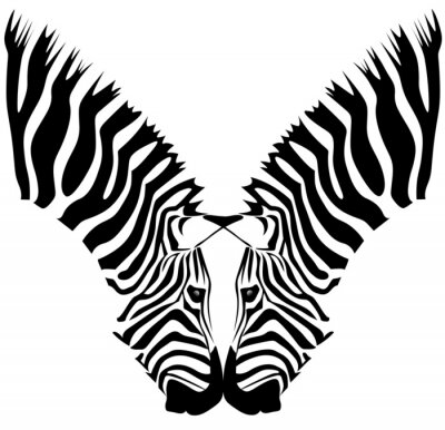Sticker Wilde Tiere Zebras berühren sich mit ihren Mündern