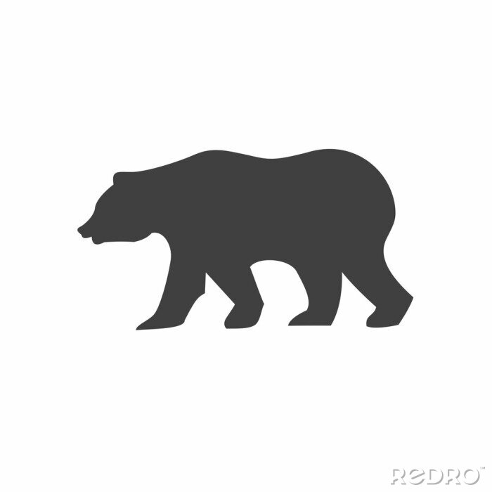 Sticker Wilder Bär auf weißem Hintergrund