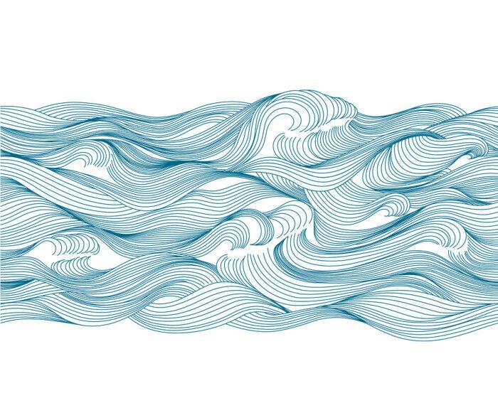 Sticker Windgepeitschte Meereswellen