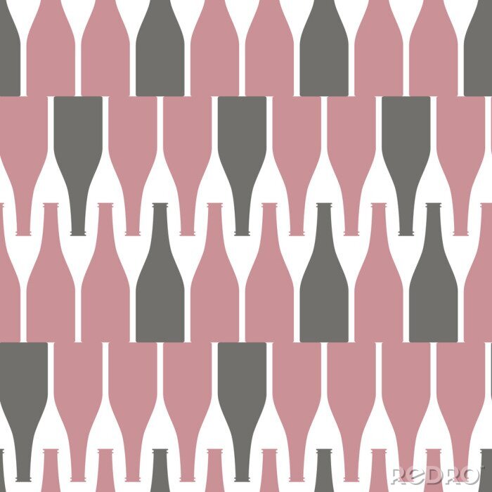 Sticker Wine Bottles. Seamless texture with wine.  Design element for tasting, menu, wine list, restaurant, winery, shop. Vector background.