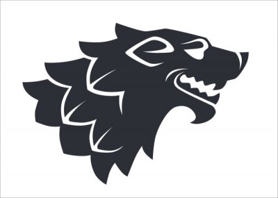 Sticker Wolf im Profil minimalistische Grafik