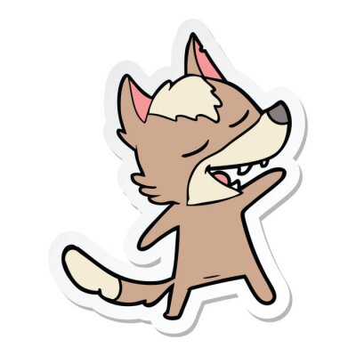 Sticker Wolf mit beiger Schwanzspitze Grafik