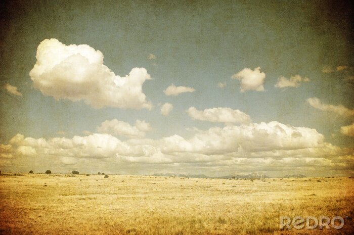 Sticker Wolken am Himmel im Retro-Stil