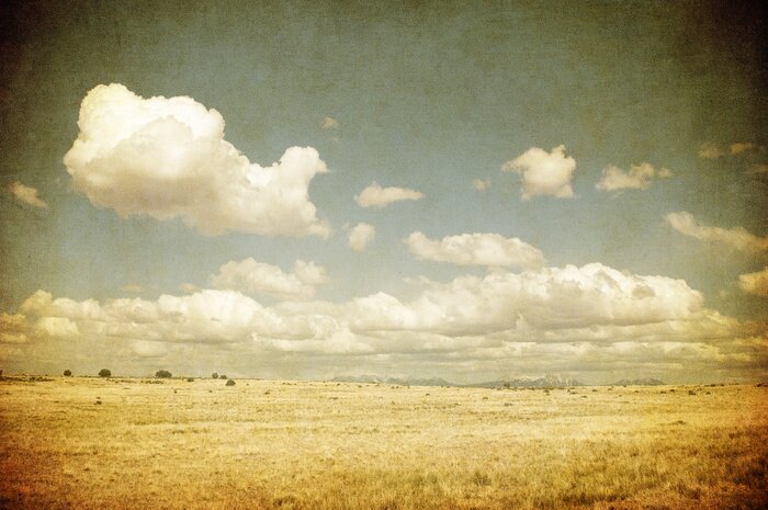 Sticker Wolken am Himmel im Retro-Stil