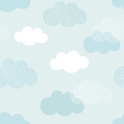 Sticker Wolken im skandinavischen Stil