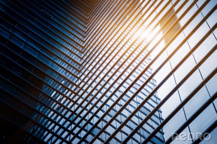 Sticker Wolkenkratzer gläserne Wand