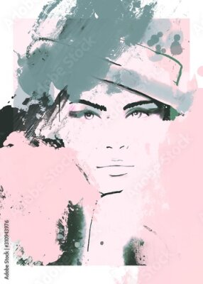 Sticker Woman face beauty