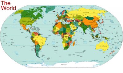 Sticker World Earth Kontinent Land Karte