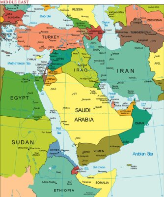 Sticker World Earth Middle East Kontinent Land Karte