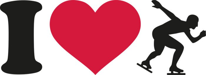 Sticker Ich liebe Speed ​​Skater